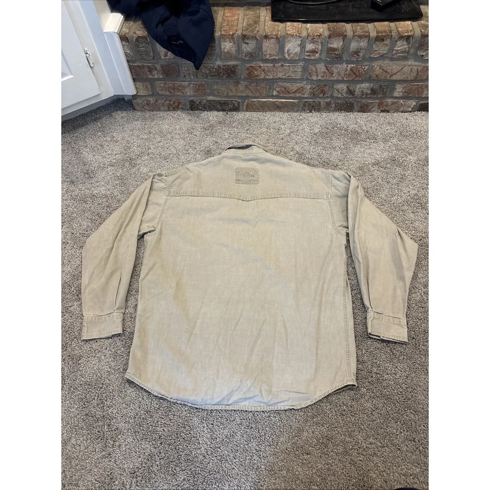 Vintage Robert Comstock The North Face Khaki Denim Shirt Men's Size XL